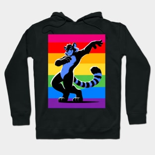 Rainbow LGBTQ Furry Pride Dancing Tiger Fursona Hoodie
